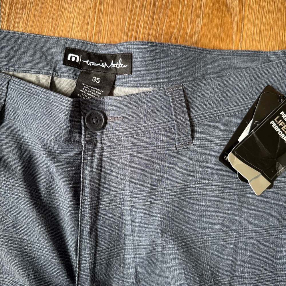 Travis Mathew Charcoal Checkered Men Shorts